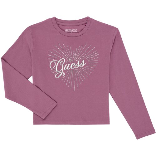 Guess Majice z dolgimi rokavi MIDI LS T-SHIRT Rožnata Cene