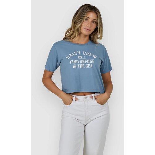 Salty Crew Even Keel Crop T-shirt dusty blue Cene