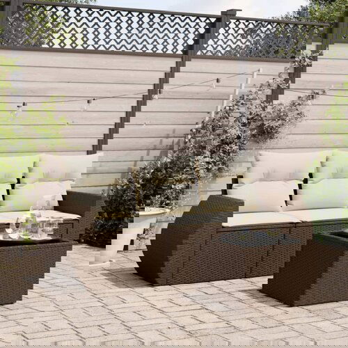 vidaXL 4-dijelni set vrtnih sofa od poliratana s jastucima smeđi Cijene