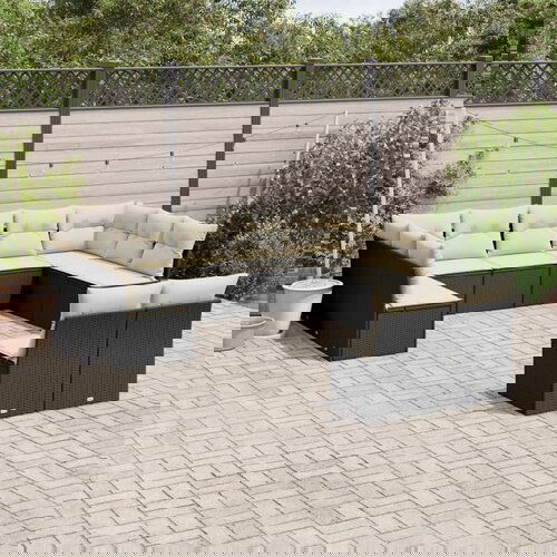 vidaXL 11-dijelni set vrtnih sofa od poliratana s jastucima crni Cijene