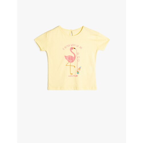 Koton T-Shirt Flamingo Printed Short Sleeve Crew Neck Cotton Slike