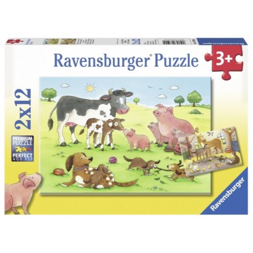 Ravensburger 2x12 delna sestavljanka Živali, srečna družina 075904 Cene
