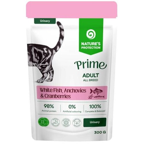 Nature's Protection NP Cat Urinary Prime Bela Riba & Inćun Adult - 300 g Cene