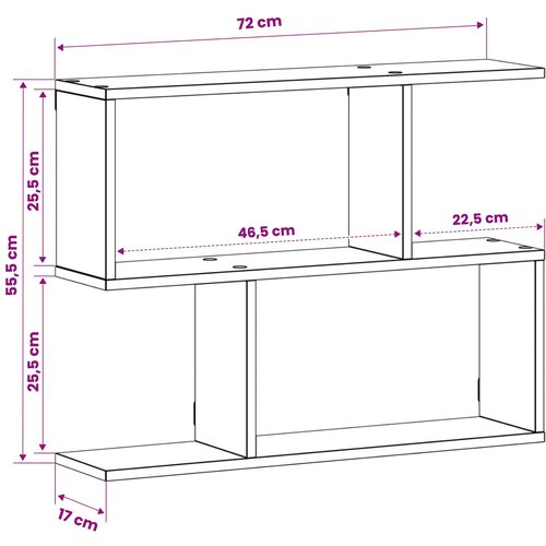  Zidna polica Dimljeni hrast 72 x 17 x 55,5 cm prerađeno drvo Slike