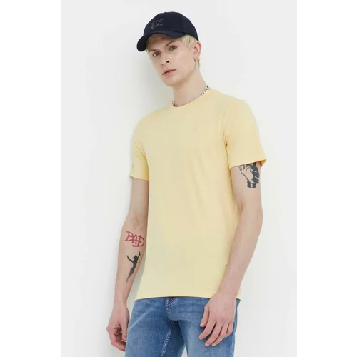 Hollister Co. Bombažna kratka majica moški, rumena barva