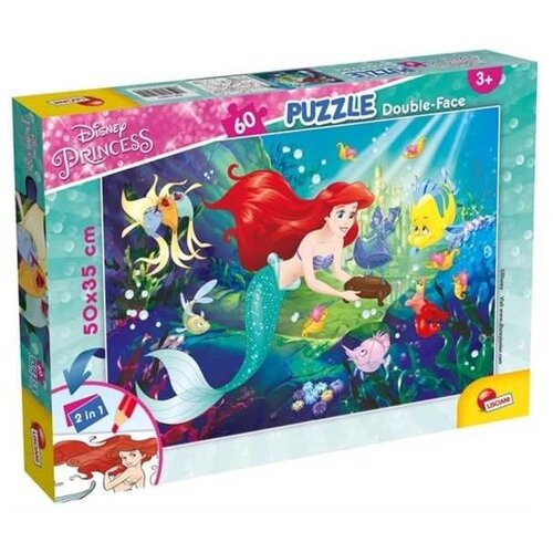 Lisciani Ariel mala sirena 2 u 1, puzzle od 60 dijelova i bojanka 50x35 cm - Lisciani Cene