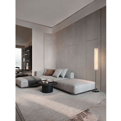 Nova Luce Krem/mjedena LED stojeća svjetiljka u mramornom dekoru (visina 160 cm) Aider &amp;ndash; Slike