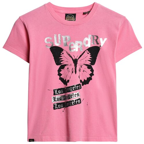 Superdry Majica 'Lo-fi Rock ' roza / črna / srebrna Cene