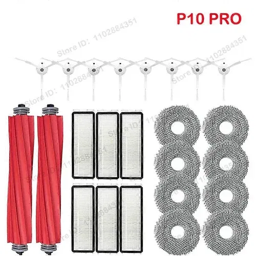 INORCO Zdruljivo z Roborock Qrevo Pro/ P10 Pro / Qrevo MaxV/ Qrevo S Dodatki za robotski sesalnik Mop Hepa Filter Deli glavne stranske krtae, (21984001) INORCO Zdruljivo z Roborock Qrevo Pro/ P10 Pro / Qrevo MaxV/ Qrevo S Dodatki za robotski sesalnik Mop Hepa Filter Deli glavne stranske krtae, (21984001)