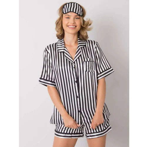 Fashion Hunters Black and white striped sleeping suit