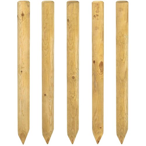 VidaXL Ograde 5 kom. Smeđa 100 cm Masivna borovina - &amp;Oslash; 8 x 100 cm Slike