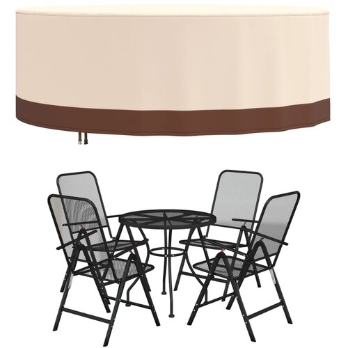 Maison Chic Prevleka za zunanjo pohi&amp;scaron;tvo - Pokrivalo za vrtno pohi&amp;scaron;tvo okroglo bež &amp;Oslash; 244x71 cm 600D Oxford, (21795566) Slike