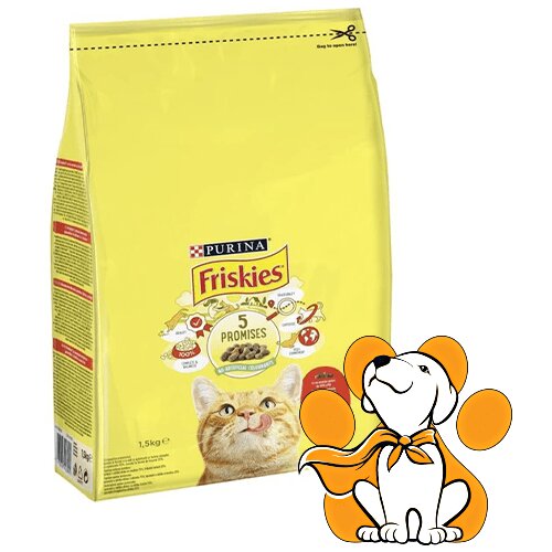 Purina Friskies briketi za mačke Adult Govedina, Piletina i Povrće 1.5kg Slike