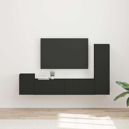 Komplet TV omaric 4 pcs Črna Konstruiran les - - črna - 61.6 - 30 x 31 x 100 cm - 2025-vidaXL-Uvoz_2 Cene