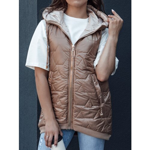DStreet Women&amp;#039;s quilted vest with hood COLINE gold Slike