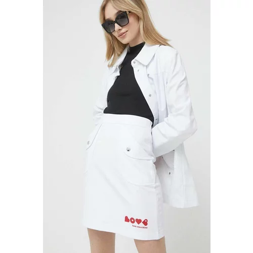 Love Moschino Suknja boja: bijela, mini, širi se prema dolje