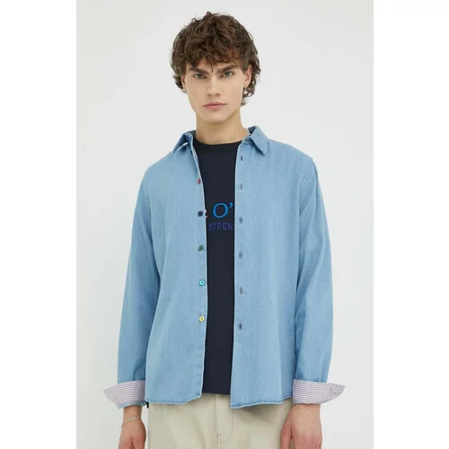 PS Paul Smith Traper košulja za muškarce, boja: tamno plava, regular, s klasičnim ovratnikom