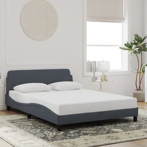 Furnova Posteljni okvir brez vzmetnice temno siv 140x200 cm žamet, (21939516) Slike