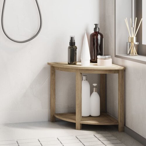 VidaXL Kotna klop za prho 50x40x45 cm trdna tikovina Slike