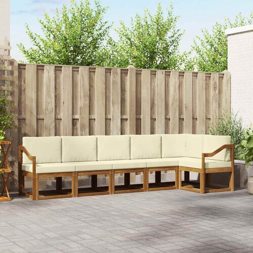  Set vanjskih sofa 6 kom. Prirodna i krem Smeđa 304 x 126,5 x 73 cm Slike