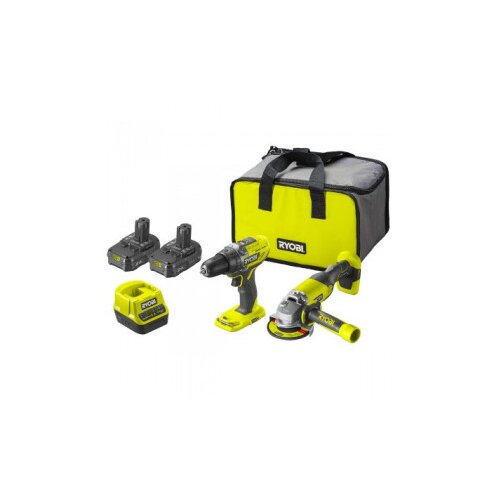 Ryobi aku bušilica-odvijač sa ugaonom brusilicom 18 V STARTNI SET + 2 baterije 2.0 Ah + punjač + torba R18DDAG-220S Cijene