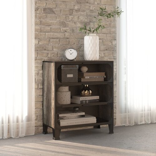 The Living Store Omara siva 72x36x82 cm kovina in MDF - Omara Za Shranjevanje, (21435180) Slike