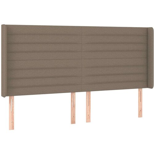  Box spring s madracem LED smeđesivi 180x200 cm tkanina Slike