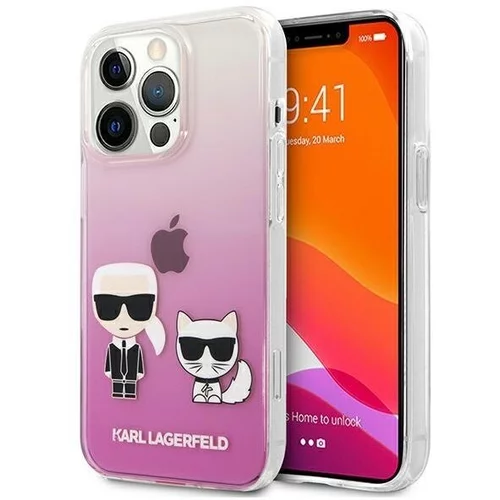 Karl Lagerfeld Originalen ovitek KLHCP13LCKTRP za iPhone 13 Pro prozorno pink zaščita - Full Body
