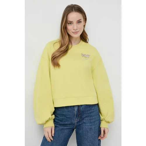 Pinko Bombažen pulover ženska, rumena barva