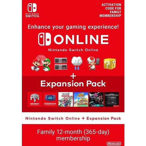  switch online 12 month family membership + expansion pack eshop nintendo key europe Cene