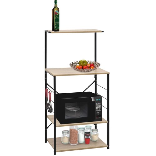 vidaXL Ormarić za mikrovalnu pećnicu crni/hrast 60x39,6x123 cm iverica Cijene