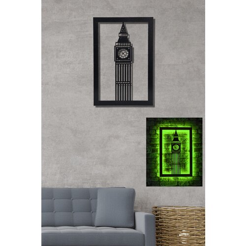 Wallity zidna led dekoracija big ben, 40 x 120 x 3.5 cm, 22.68 w, zelena Cene