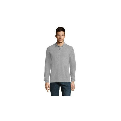 SOL'S Winter II muška polo majica sa dugim rukavima Grey melange 3XL ( 311.353.74.3XL ) Slike