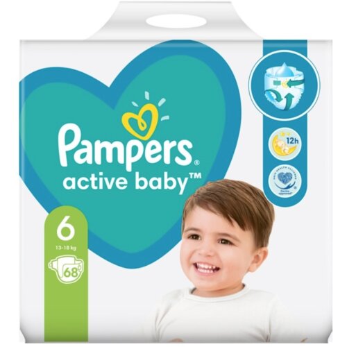 Pampers active baby pelene, jumbo pack maxi, veličina 7, extra large, 44 komada Slike