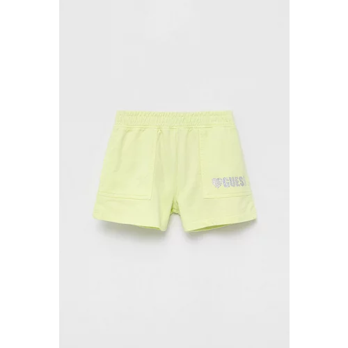 Guess Otroške bombažne kratke hlače rumena barva