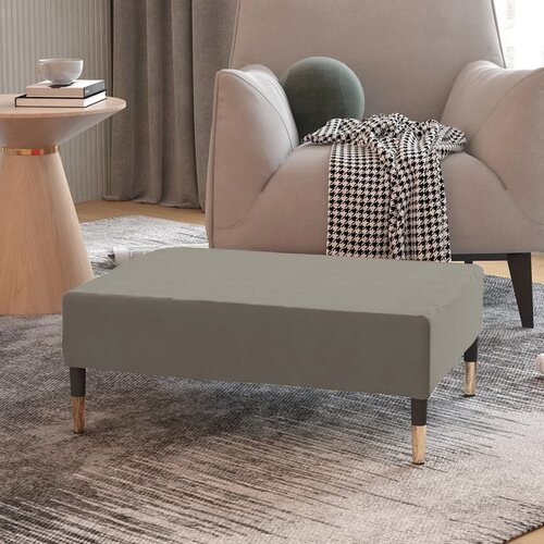 The Living Store Stolček za noge svetlo siv 78x56x32 cm žamet - Stolček Za Noge, (21482173) Cene