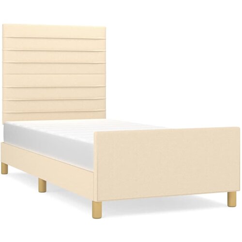 Maison Chic Posteljni okvir - Enojna postelja - Postelja za odrasle brez vzmetnice Cream 80x200 cm Tkanina-J7069, (21775837) Cene