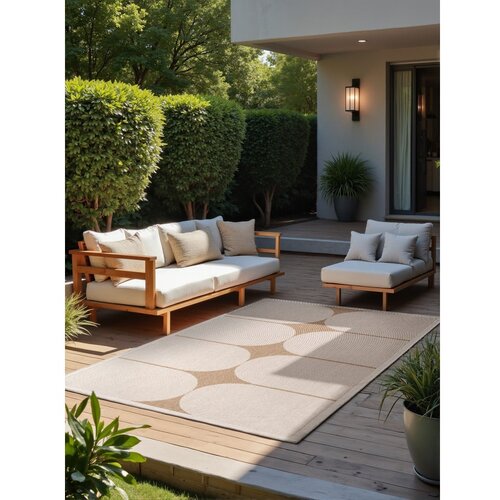 NORTHRUGS Bež-slonoko&amp;scaron;čena notranja in zunanja preproga 120x170 cm Duet Bowen &amp;ndash; Slike