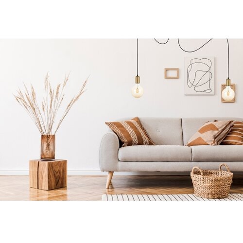  Luster na sajli MIROS 2xE27/60W/230V pauk crna/zlatna Slike