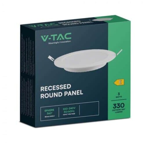  Led Panel Ugradni Krug 3W 6500K V-tac Cene
