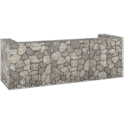 VidaXL Gabionska stena za ko&amp;scaron;e za smeti pocinkano jeklo 320x100x110 cm Slike