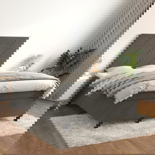 vidaXL Box spring krevet s madracem tamnosivi 120 x 200 cm baršunasti Cijene