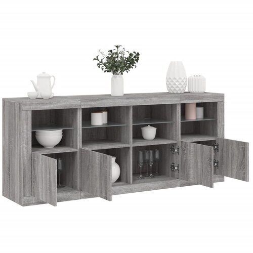 vidaXL Komoda z LED lučkami siva sonoma 163x37x67 cm Cene