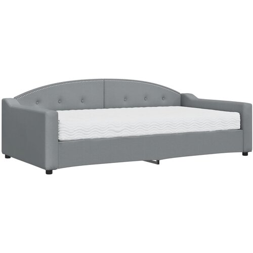 vidaXL dnevna postelja z vzmetnico svetlo siva 100x200 cm blago, (20937667) Cene
