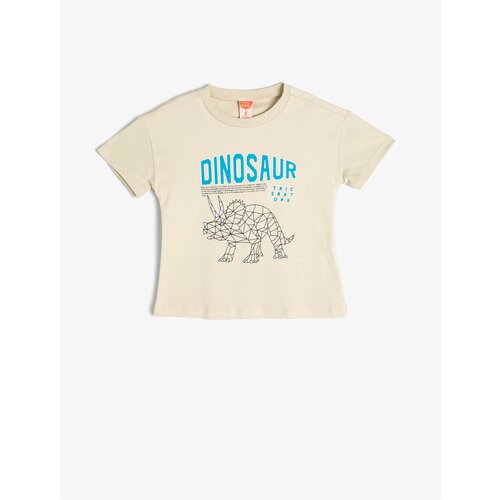 Koton T-Shirt Dinosaur Print Short Sleeve Crew Neck Cene