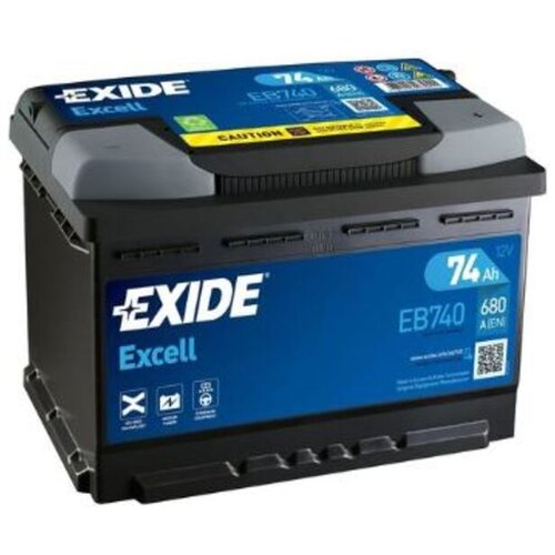 Exide akumulator Excell, 74AH, D, 680A, EB740 Slike