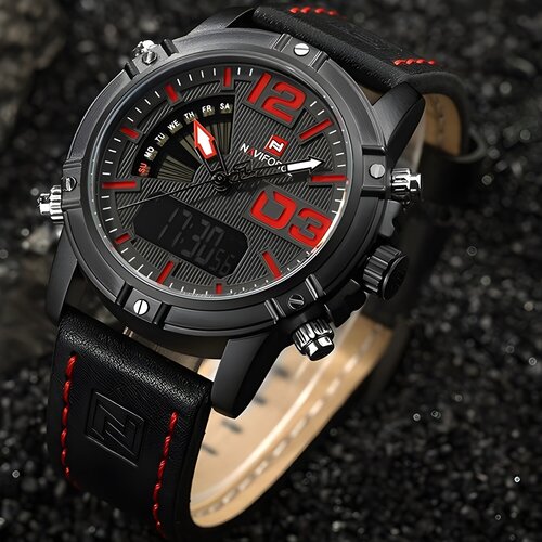  Sat NAVIFORCE WA-2844 - Crna / Crvena KP2844 Slike