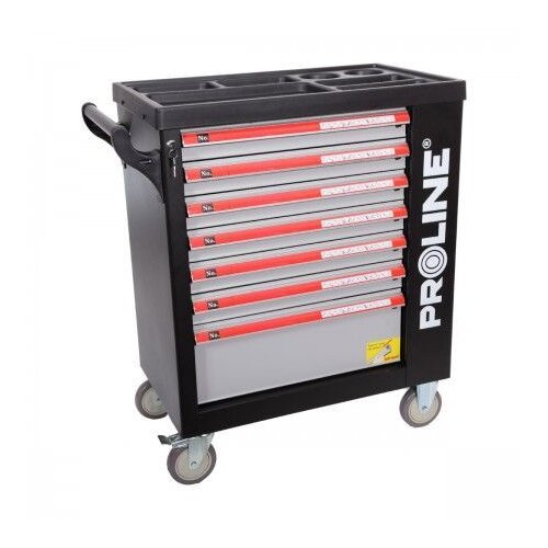 Proline Kolica za alat 33127, 7 pregrada, 790x490x1010mm, Crna Slike