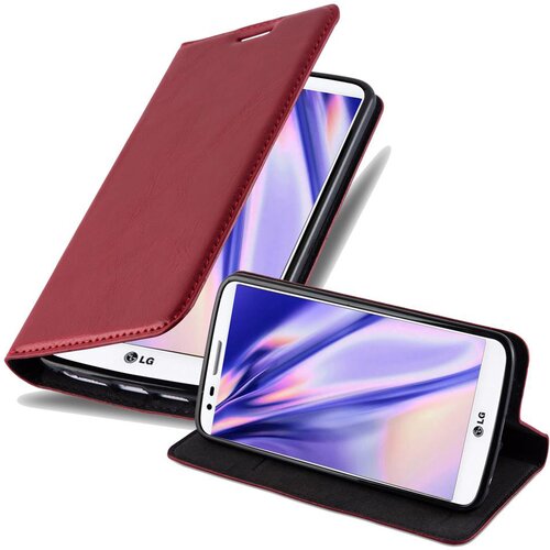 Cadorabo Ohi&scaron;je, združljivo z LG G2 v rdeče jabolko - Za&scaron;čitni ovitek z magnetnim zapiranjem, stoječo funkcijo in režo za kartice, (20560803) Cene