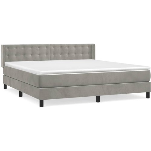 VidaXL Box spring postelja z vzmetnico svetlo siva 180x200 cm žamet, (20791019) Slike